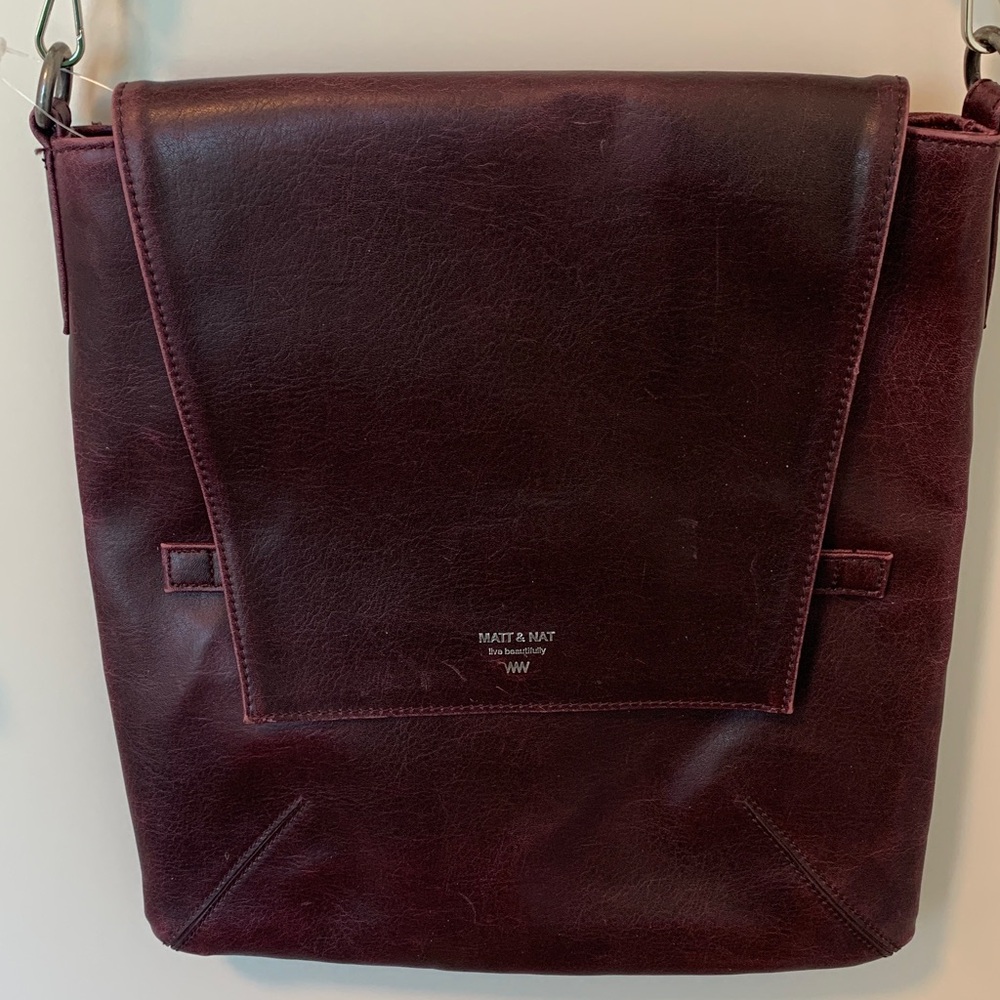 Matt & Nat Deep Burgundy Messenger Bag